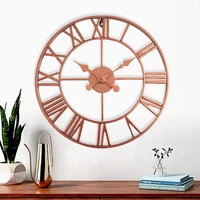 40 cm rose gold vintage clock luxury wall clock for decorative living room bathroom bedroom mechanic modern design unusual