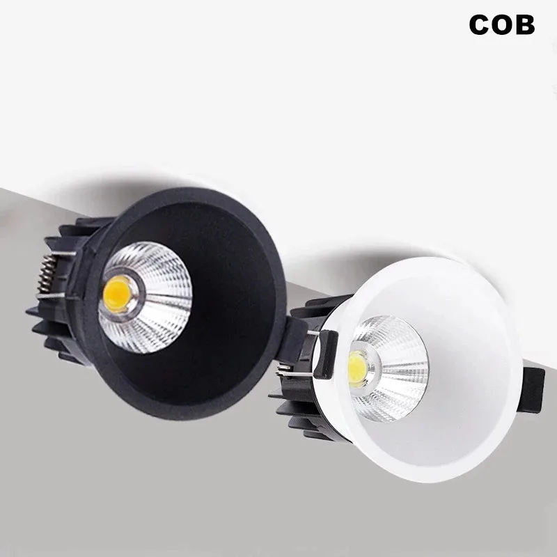 

Anti Glare Dimmable Recessed LED Downlights 10W-25W COB Ceiling Spot Lights Background Lamps Indoor Lighting AC90~260V