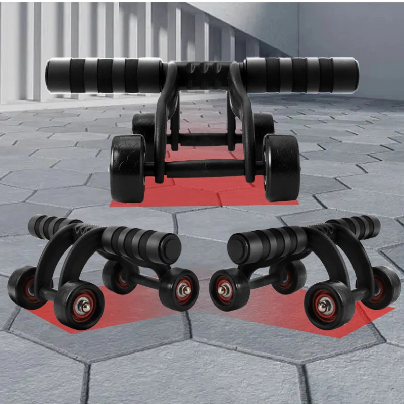 

4 Wheels Ab Roller for Core Workout Abdominal Trainers Push Ups Abdominal Wheel Perfect Home Gym Equipment for Men Women