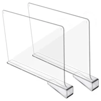 transparent partition for bedroom kitchen and office shelf organization 2 pack