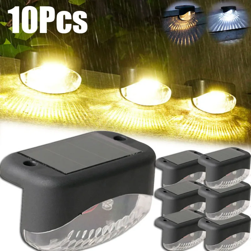 

2/10Pcs Solar LED Light Outdoor Stair Wall Lights Pathway Yard Patio Steps Lamps Waterproof Garden Decoration Solar Night Lights
