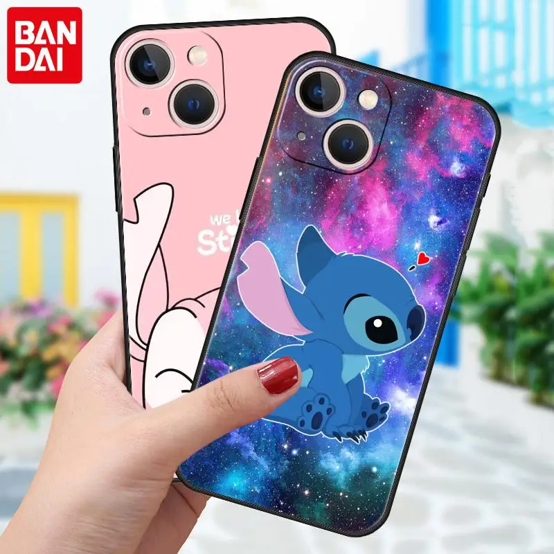 Чехол для телефона Lilo Stitch Fundas Apple iPhone 13 11 12 Pro 7 XR X XS Max 8 6 6S Plus 5 5S SE 2022 Черный
