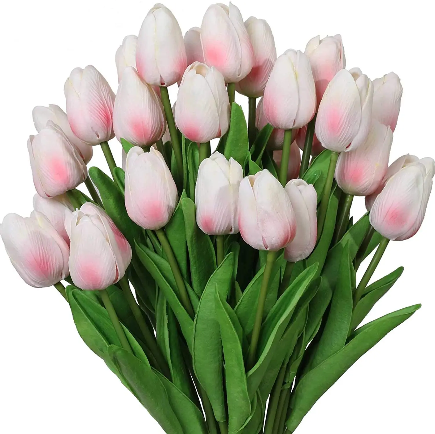 Купи 5 Pcs White Tulip Artificial Flower Real Touch Bouquet for Spring Party DIY Wedding Decoration Flowers Home Garen Decor за 262 рублей в магазине AliExpress