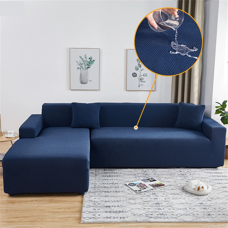 

L Shape Polar Fleece Sofa Cover Stretch Waterproof Couch Cover Non Slip Corner Sectional Chaise Longuer Slipcovers Living Room