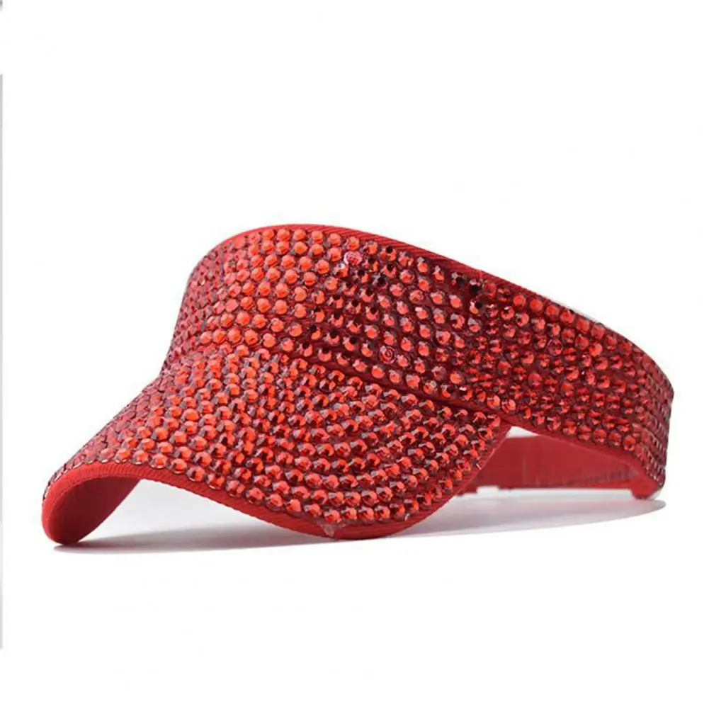 

Fashion Baseball Hat Comfy Shining Rhinestones Lightweight Women Extended Brim Tennis Sport Sun Hat Sun Hat Anti-UV