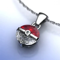 pokemon creative delicate finger ring elf ball two tone red pendant for women necklace cosplay beautiful female necklace gifts