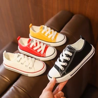 childrens canvas shoes 2022 korean style lace up low top sneakers boys and girls shoes baby white shoes casual cloth shoes