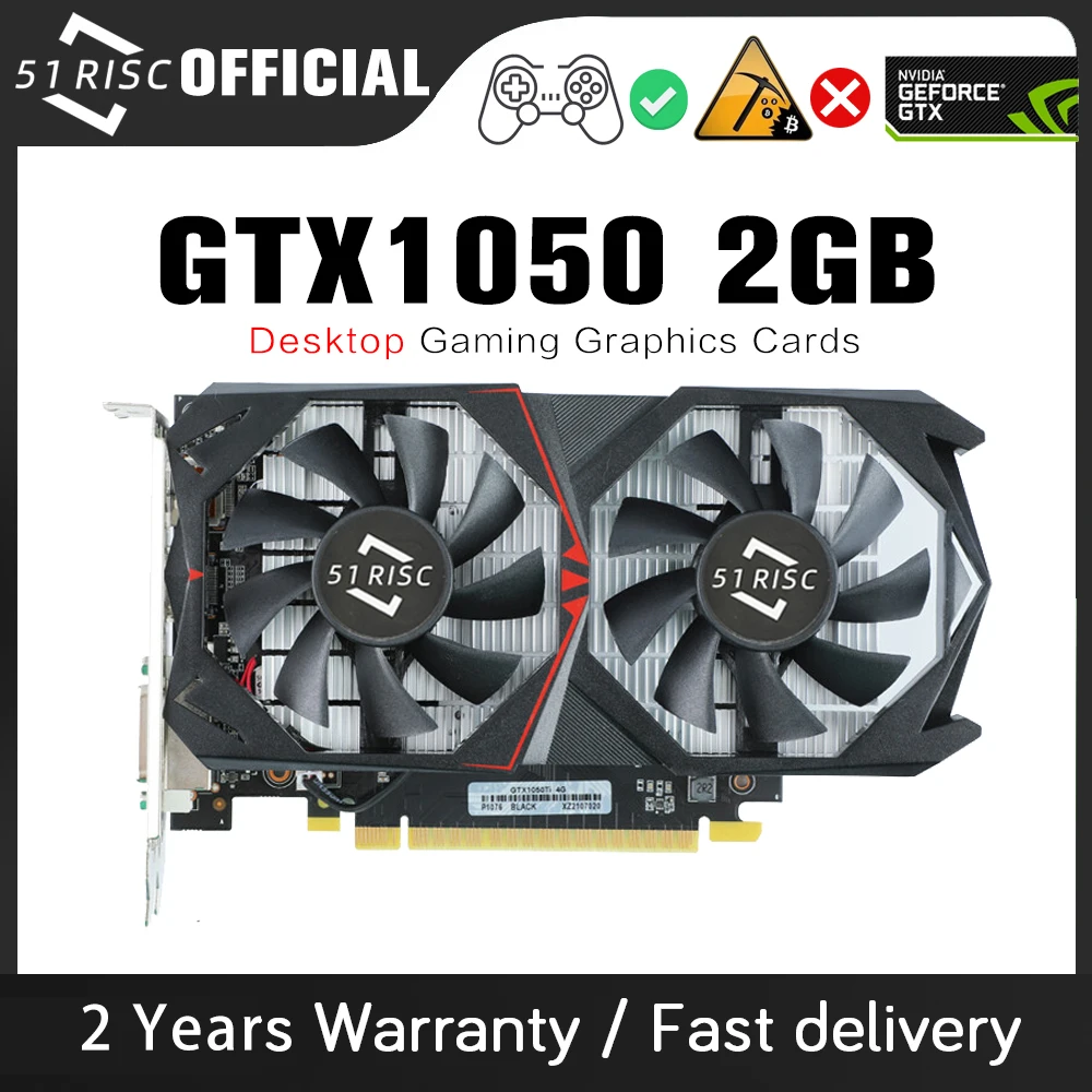 

SHELI 51RISC Graphics Card GTX1050 2GB 128Bit GDDR5 Original Used Video Cards for nVIDIA VGA Cards Geforce GTX 1050 Ti 750 960