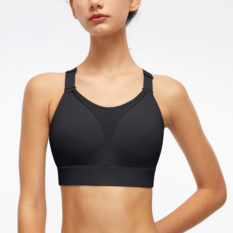 Sports Bra High Strength Support Woman Push-up Sexy Back Cross Straps Wireless Padded Yoga Bra Workout Gym Running Underwear Bra