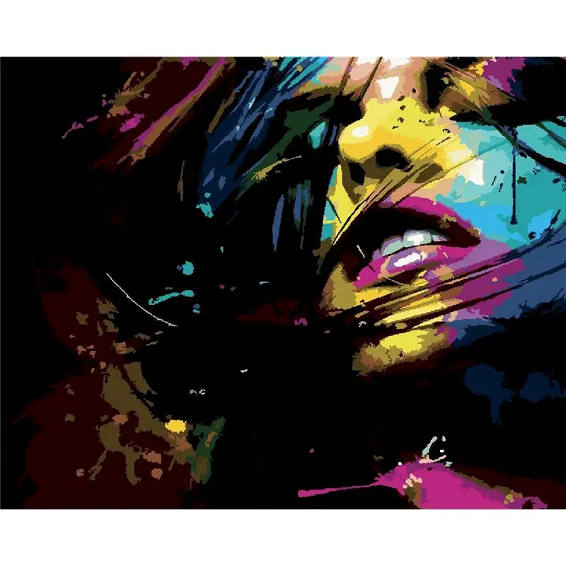 

GATYZTORY 60x75cm Abstract Woman Painting By Numbers For Adults Paint By Numbers Modern Handpainted Oil Painting For Home Decor