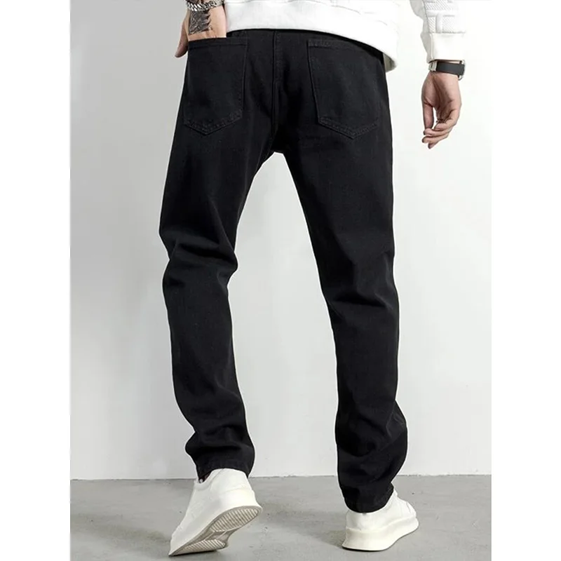 New Denim Pants Men's Jeans Straight Trend Slim Fit Jeans Streetwear Men Large Size Black Jeans Full Length Trousers