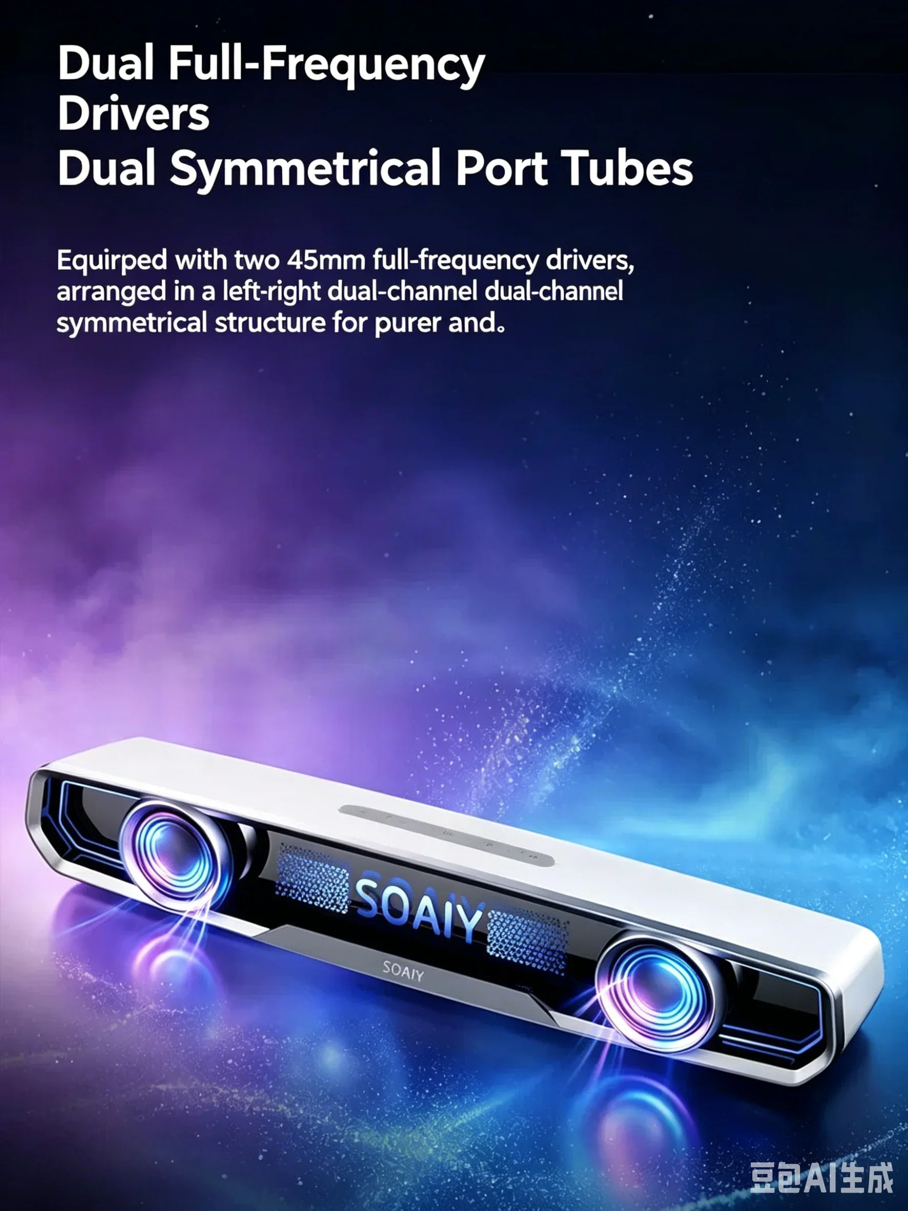 Фото Настольные колонки для ноутбуков SOAIY SES818, проводная и Bluetooth-модель, RGB-подсветка, объемный стереозвук с басами, аудиоустройство Plug and Play №2
