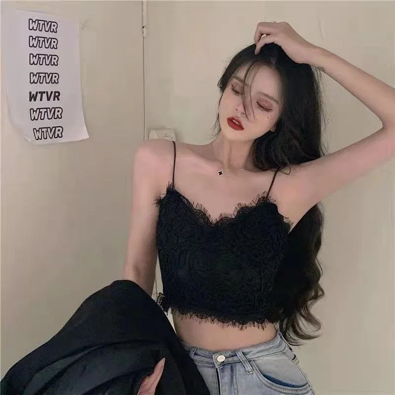 solid simple 2022 summer camis fashion basic all match short design women female camishole tops