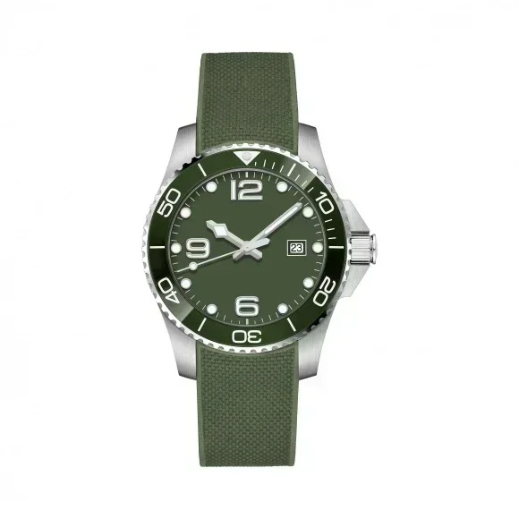 Роскошные новые мужские керамические часы синие зеленые резиновые механические