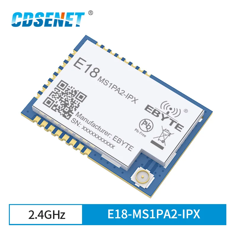 

2pcs CC2530 2.4Ghz ZigBee Wireless Module CDSENET E18-MS1PA1-IPX 20dBm CC2592 PA+LNA SMD 256 KB 0.8km Range IPX Antenna