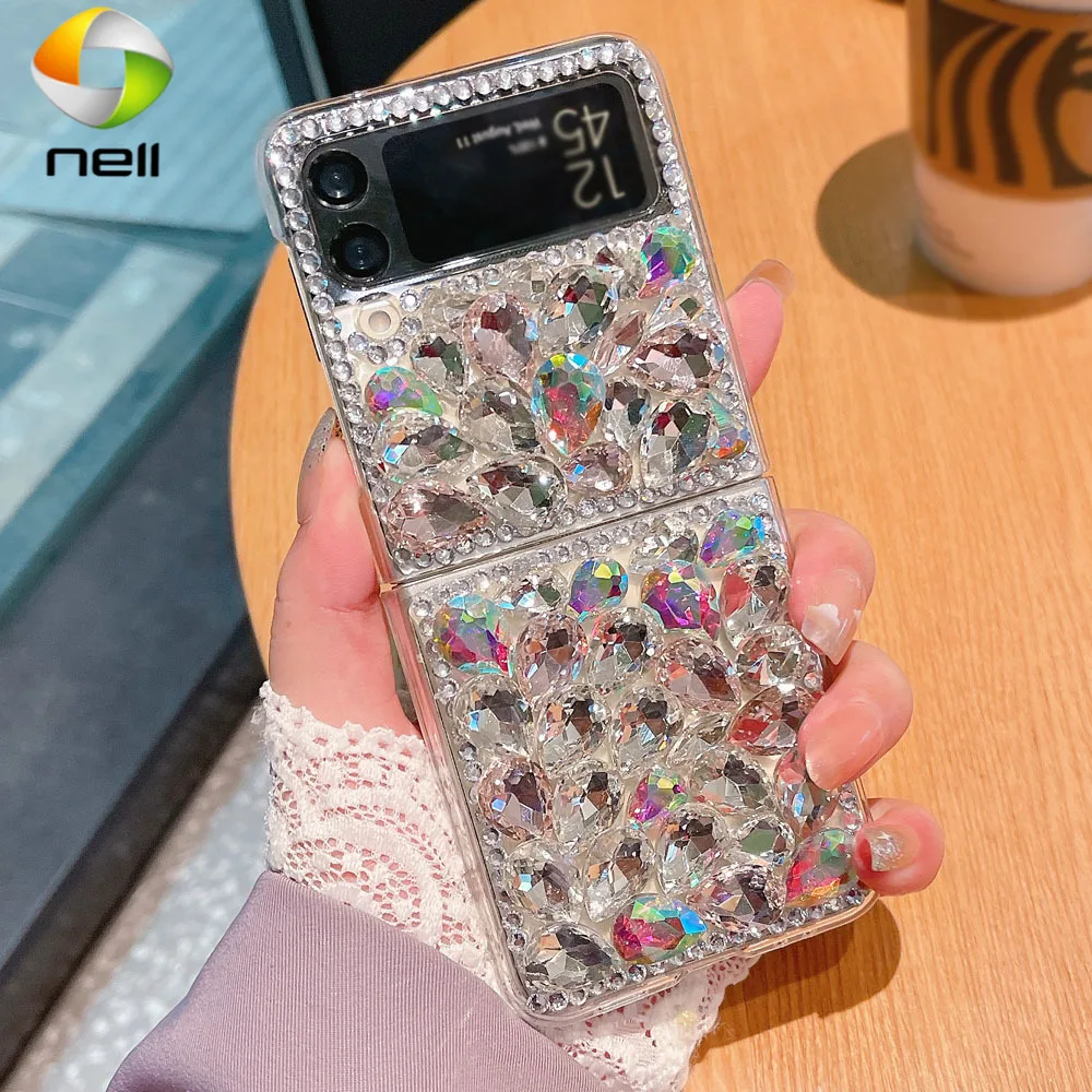 

Роскошный 3D Блестящий чехол для телефона ручной работы со стразами для Samsung Galaxy Z Flip 3 F7110 ZFlip F7000 4G Женский чехол из поликарбоната