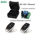 433 МГц Универсальный беспроводной пульт дистанционного управления DC 12 В 1CH релейный модуль приемника и 2 шт. радиочастотный передатчик 433 МГц пульт дистанционного управления s