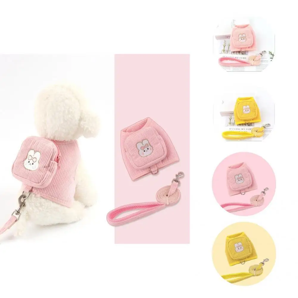 

1 Set Back Pack Saddle Cute Cozy 360-degree Surround for Water Glasses Backpack Leash Puppy Harness Bag