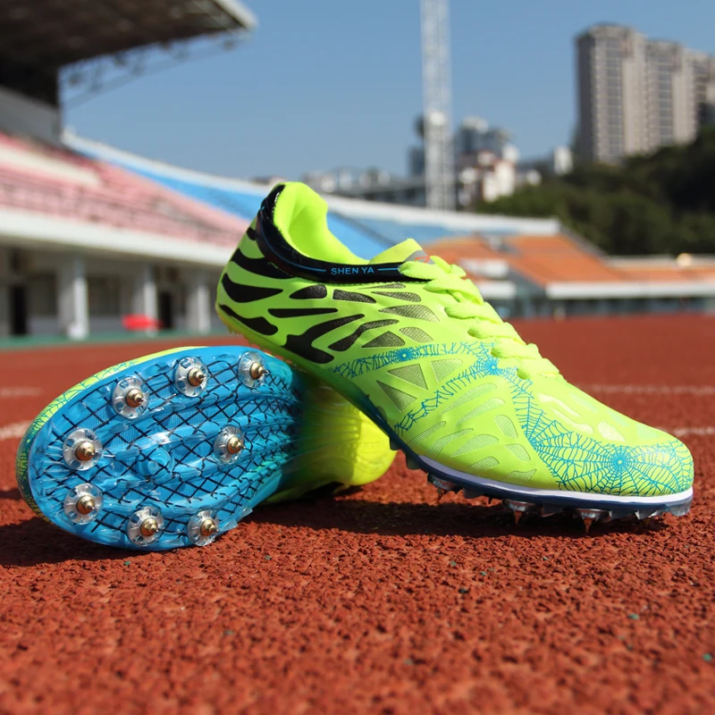 New Track and Field Shoes Men Women Spikes Athletics Shoes Lightweight Training Shoes Unisex Running Nails Sneakers Plus Size