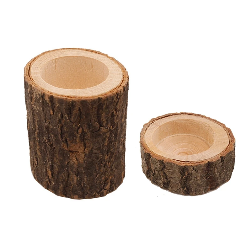 

Винтажный деревянный подсвечник в виде ветки дерева, 2 шт., деревянный подсвечник в виде чайной свечи, декоративный светильник для ужина, кор...