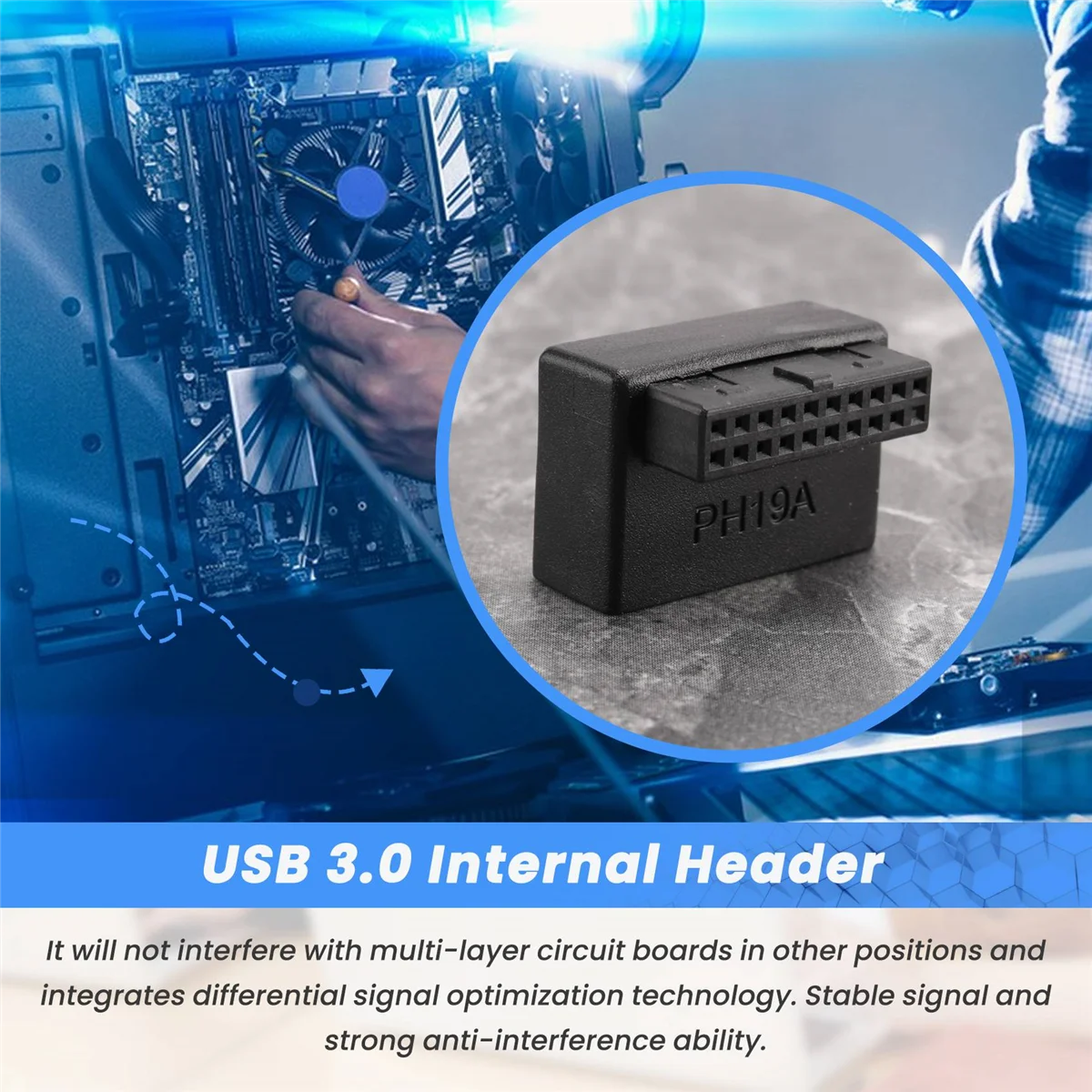 T35C PH19A USB 3.0 Внутренний разъем USB3.0 1920P Разъем 90-градусный адаптер-конвертер для материнской платы компьютера (art.: 3920d0280d047) - 3920d0280d047