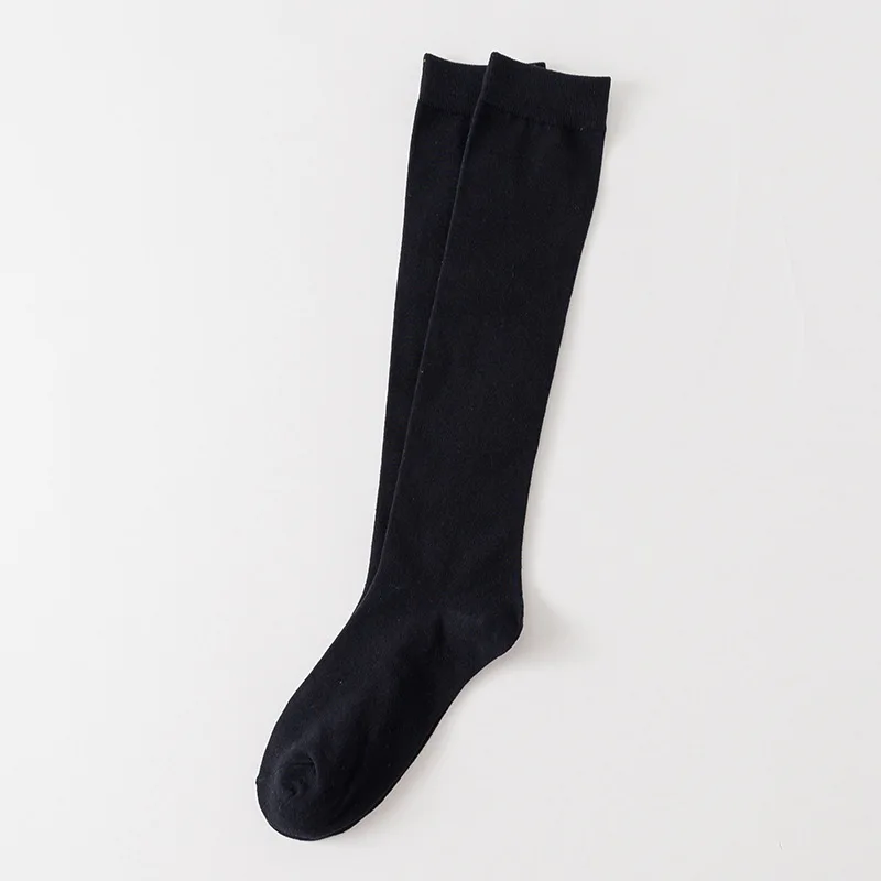 Women Female Cotton Knee High Socks Striped Stockings Black White Casual Sport Long Calf Socks Cute Japanese Style Korea Fashion