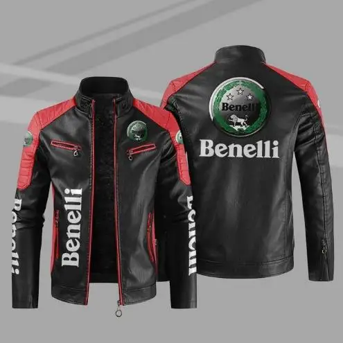 

Benelli Bomber Motorcycle PU Leather Jacket Men Biker PU Leater Jacket Plus Size 5XL Fashion Causal Jaqueta Masculino