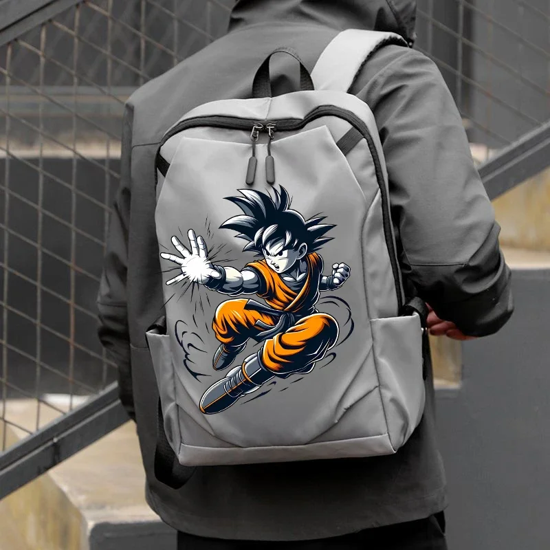 Фото Мужской рюкзак Dragones Ball Z, модный черный школьный рюкзак на плечо для мужчин, дизайнерский водонепроницаемый спортивный дорожный мужской рюкзак из холста №3