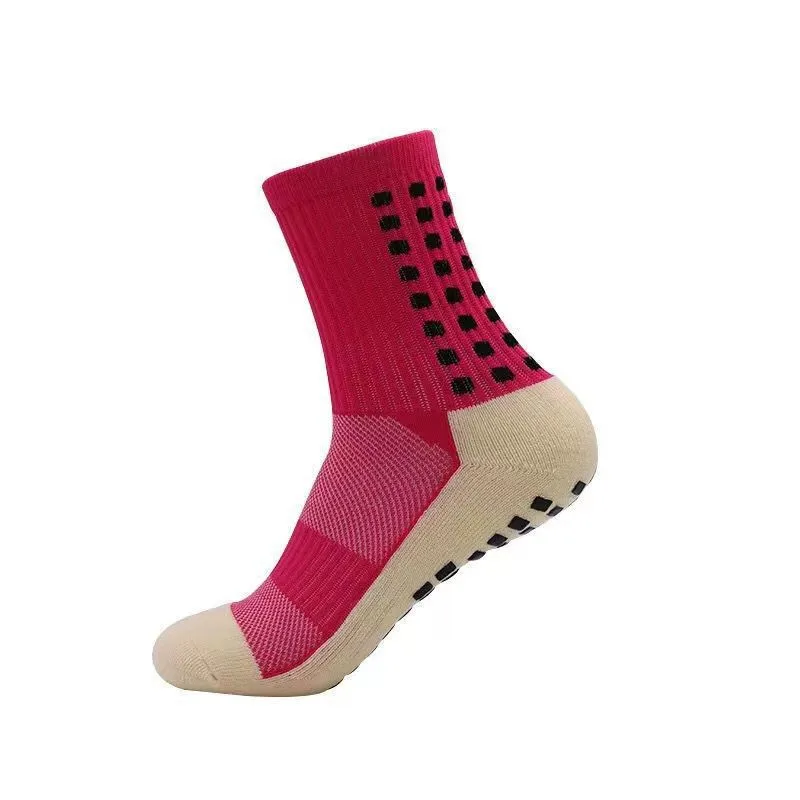 10 Pairs/Lot Men Womens Football Socks Cotton Square Silicone Suction Cup Grip Anti Slip Soccer Sports Rugby Socks Tennis Socks