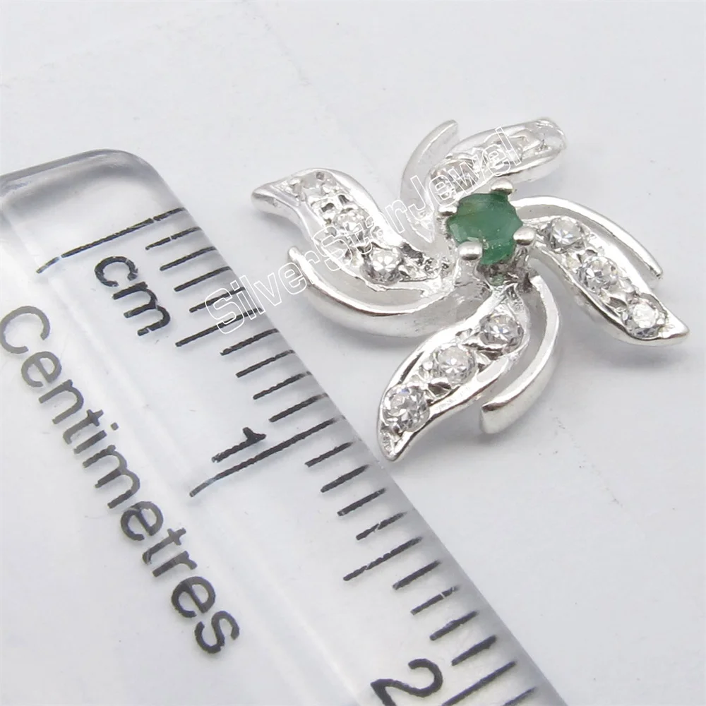 Many Color Semi-precious Stone   Plant  Stud Earrings