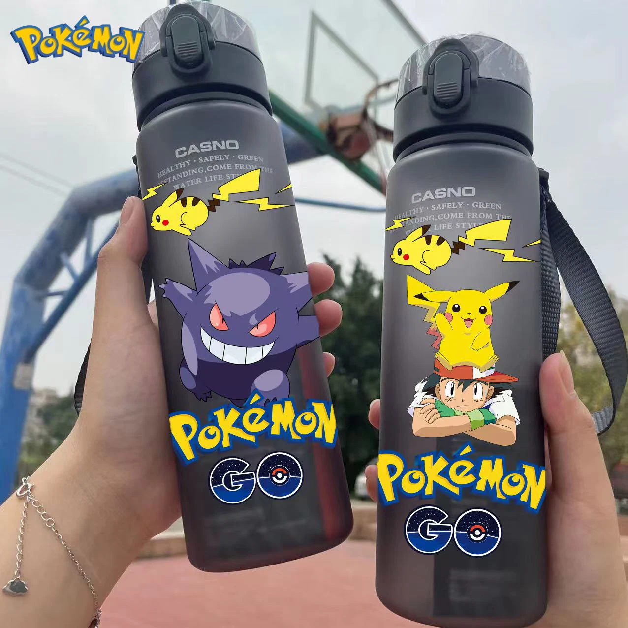 Портативная пластиковая бутылка для воды с покемоном 560 мл