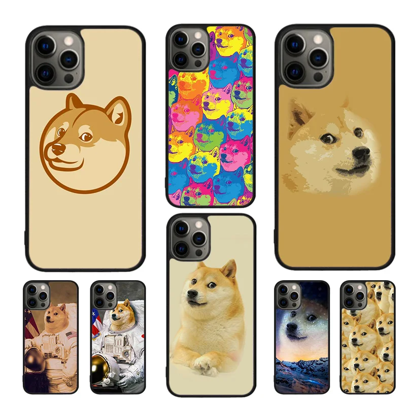 Space Doge Shiba Inu Phone Case For iPhone 16 15 14 11 12 13 mini Pro XR XS MAX Plus coque Cover Shell