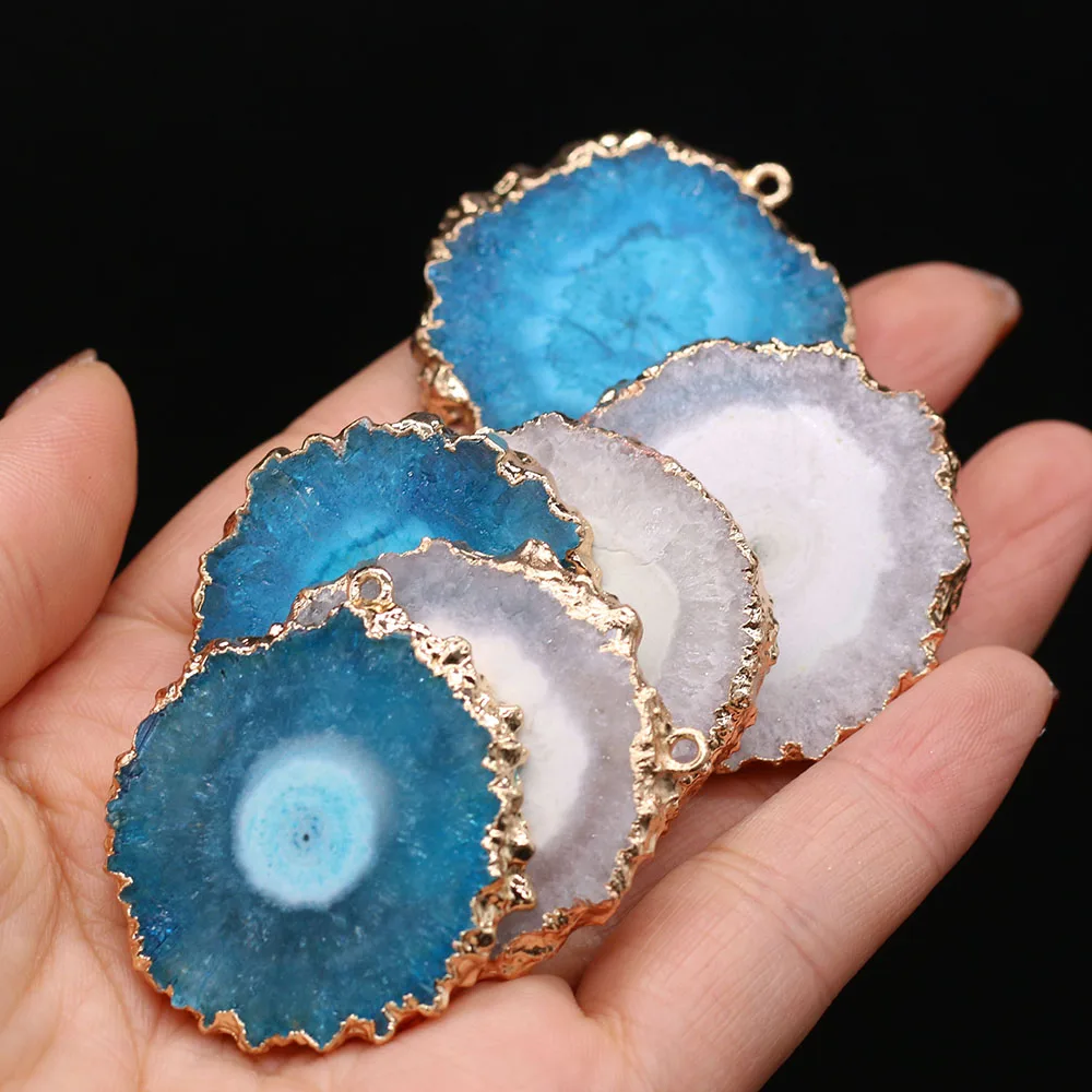 Купи Natural Stone Pendants Round Shape Sun Flower Gemstone Pendant Charms For Necklace Bracelet Earring Jewelry Making Handmade за 157 рублей в магазине AliExpress