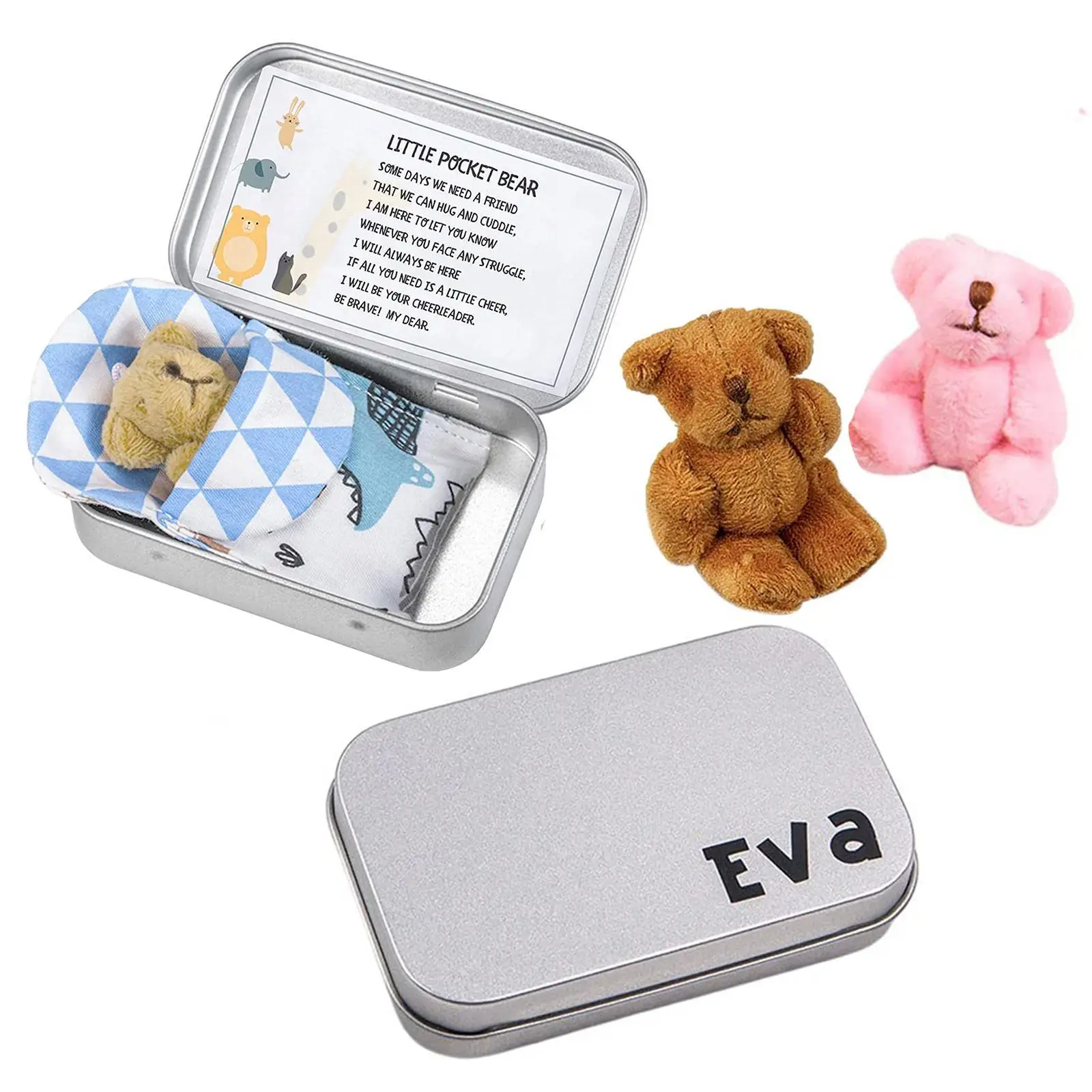

Mini Little Pocket Bear With Iron Box Packaging Cute Plush Animal Small Bear Toy Doll To My Best Friend Gift Children Gift New