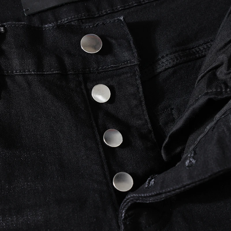 2023 Brand Men's Jeans Streetwear Skinny Trouser Hip Hop Paint Splash Denim Pants Fashion Ripped Elastic Tight Slim Fit Trousers