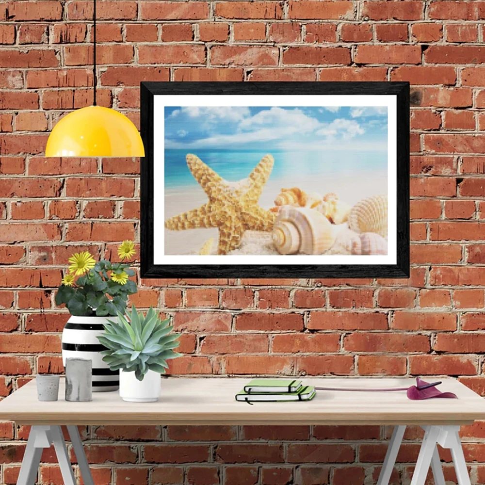 

DIY-5D Diamond Painting Beach starfish conch Splicing Set Full Diamond Embroidery Mosaic Picture Closed