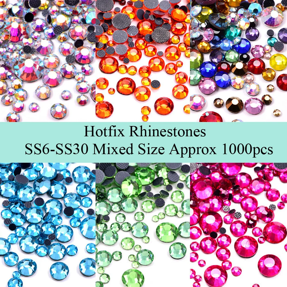 

1000 шт., блестящие стразы для одежды и платьев