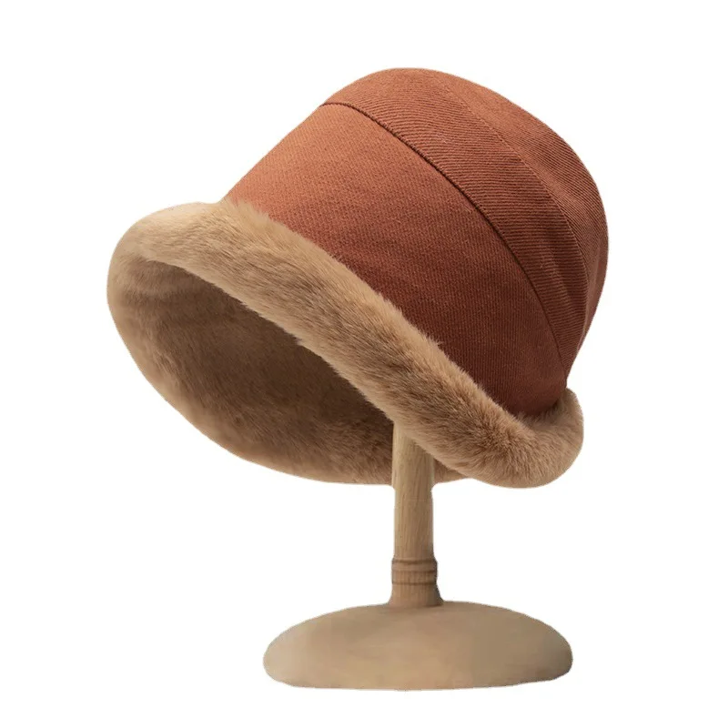 

Wide Brim Fleece Lamb Wool Bucket Hat Women 2022 Autumn Winter Hats Warm Man Fisherman Caps Men Fishing Panama Hat Bob Jacquemus