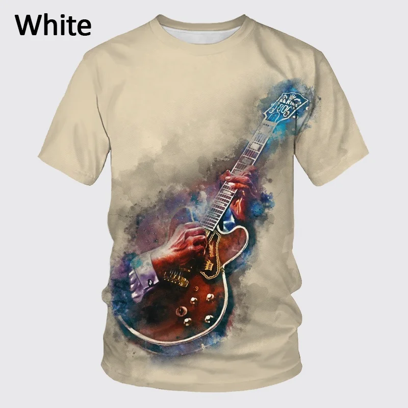 

2022 New Men and Woman Summer 3d T-shirtRetro Rock Guitarist Guitar 3D Printing T Shirt Men's Fashionable Cool Short Sleeve Tops