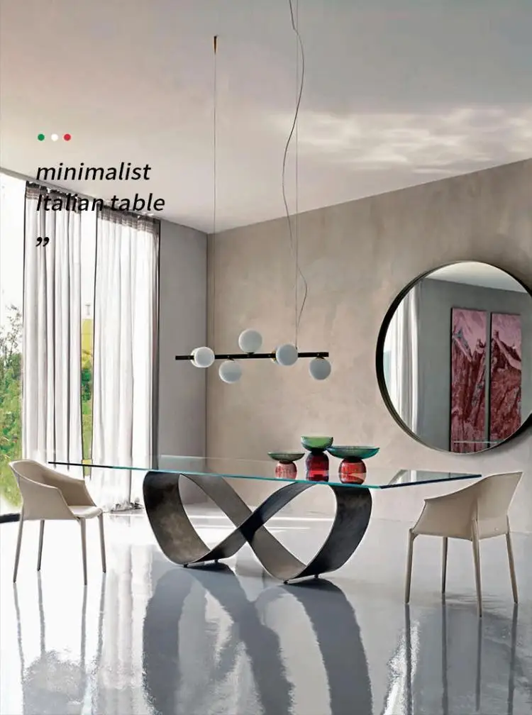 

Italian extremely simple tempered glass table light extravagant simple modern restaurant high-end table
