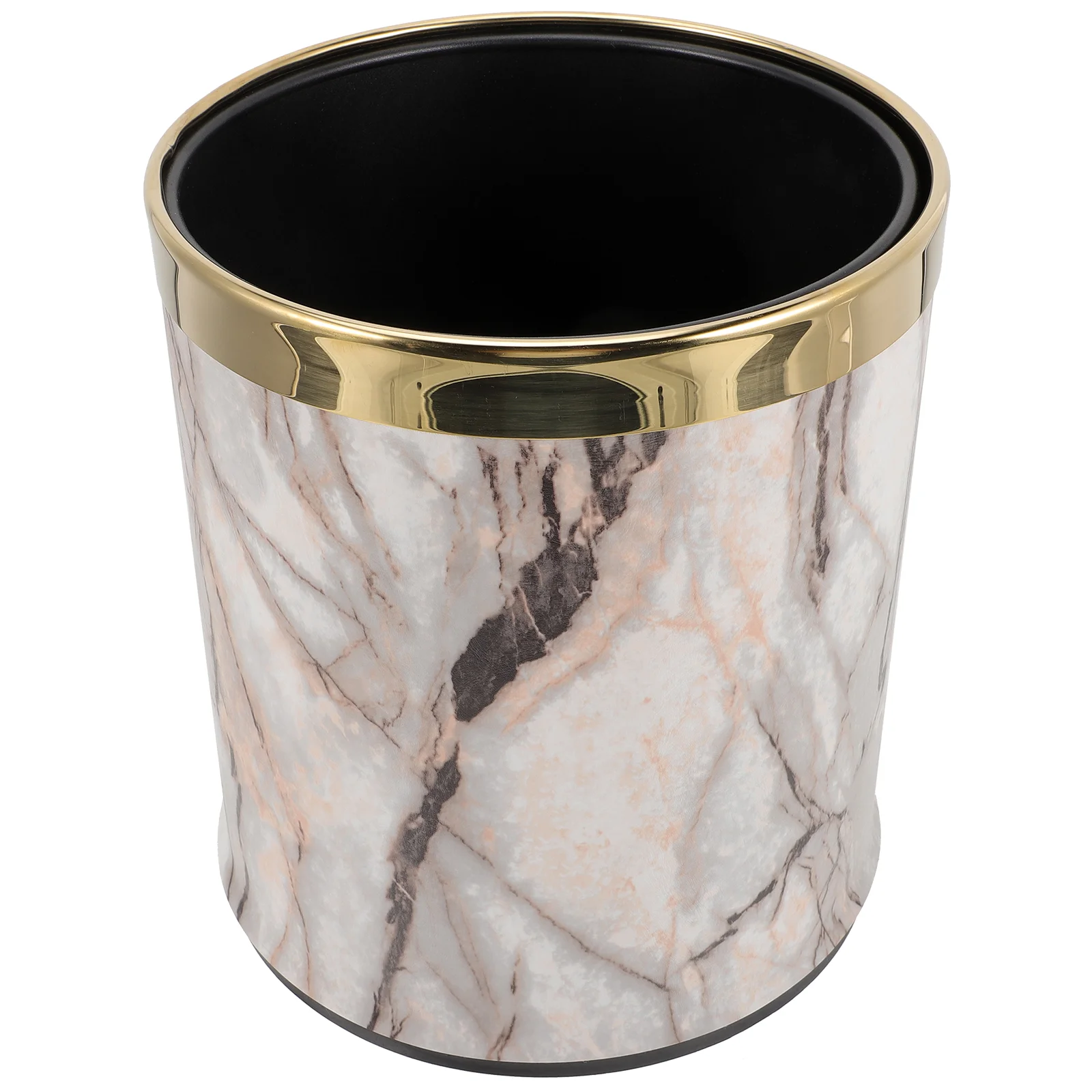 

Can Trash Garbage Bincontainer Marble Wastebasket Bathroom Kitchen Wastebasket Dustbin Office Paper Small Round Faux Bucket Car