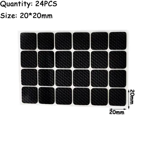 1/2/6/15/24PCs Geometric Black EVA Soft Anti-slip Anti Noisy Mat Furniture Leg Pads Chair Fittings Self-adhesive Floor Protector