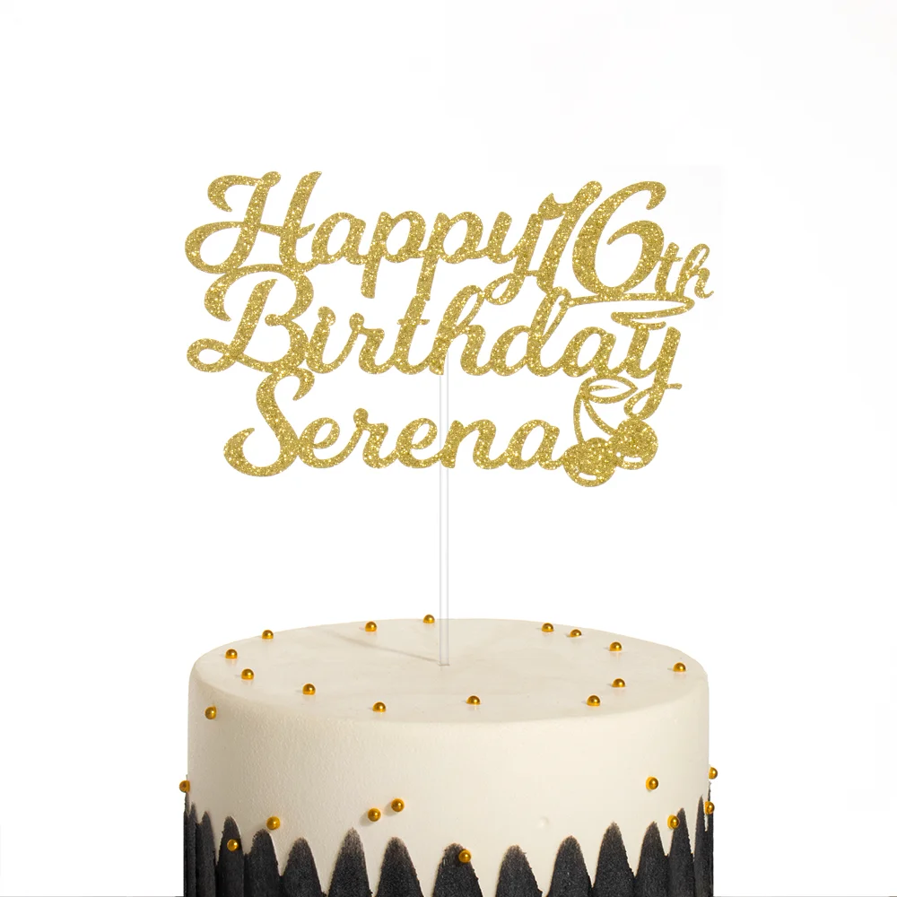 

Украшение для торта, топперы для торта на день рождения, с блестками, для дня рождения