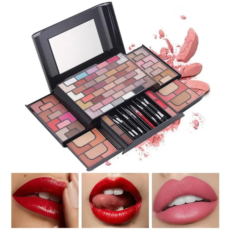 

All-in-one Professional Makeup Set Multi-function Cosmetic Box Eyeshadow Blushes Lipstick Brow Powder Cosmetic Kits Case