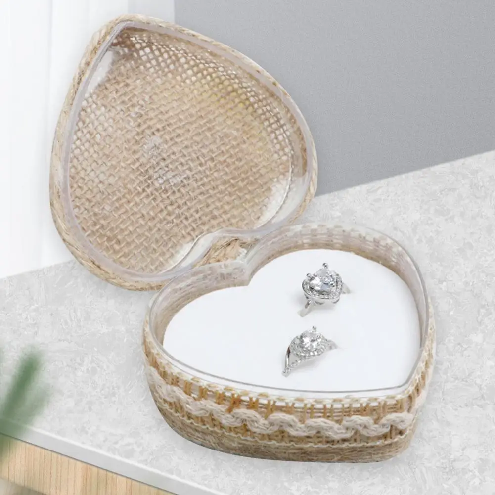 

Rustic Stylish Excellent Workmanship Rings Bearer Holder Beautiful Ring Bearer Box Multi-function for Birthday