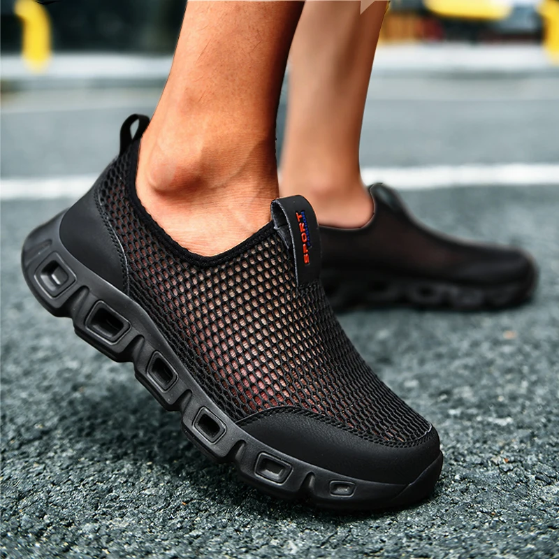 

Men Shoes Summer Casual Breathable Mesh Air Sandals Male Outdoor Walking Water Shoes Slip-on Loafers Women Sneakers Couple Mules