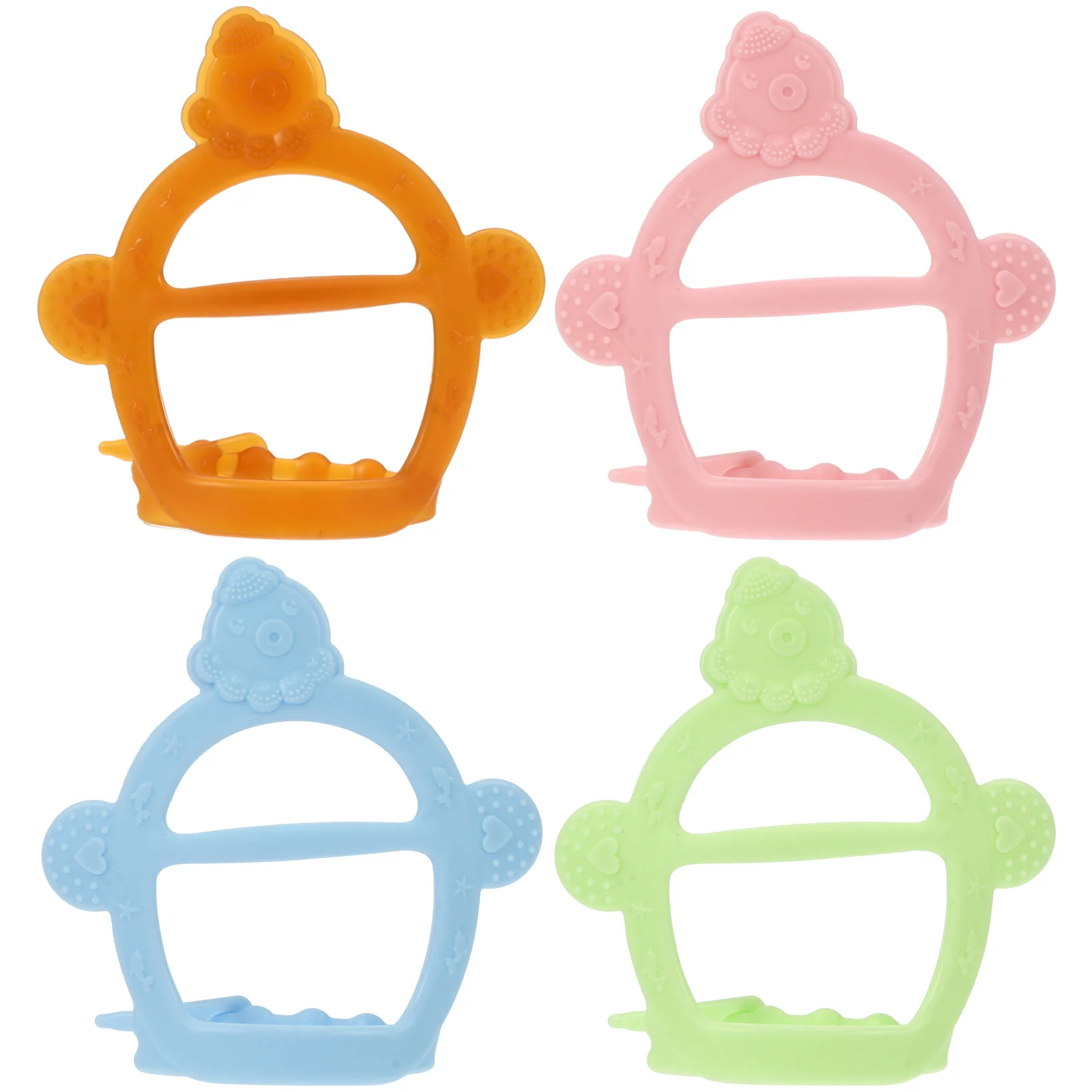 

4 шт., силиконовые игрушки-грызунки для новорожденных