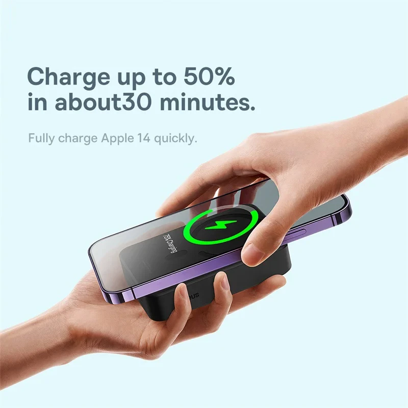 Фото Baseus 10000 мАч Power Bank Магнитное беспроводное зарядное устройство 6000 мАч Powerbank для iPhone 14 15 16 Pro Мини Портативный внешний аккумулятор №3
