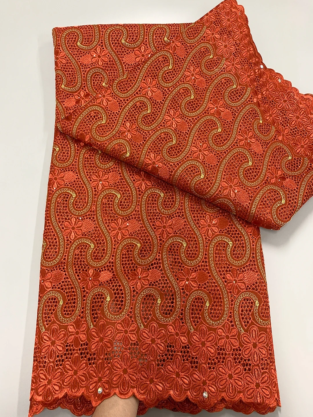 Роскошная Белая Оригинальная Австрийская Хлопковая Кружевная Ткань С