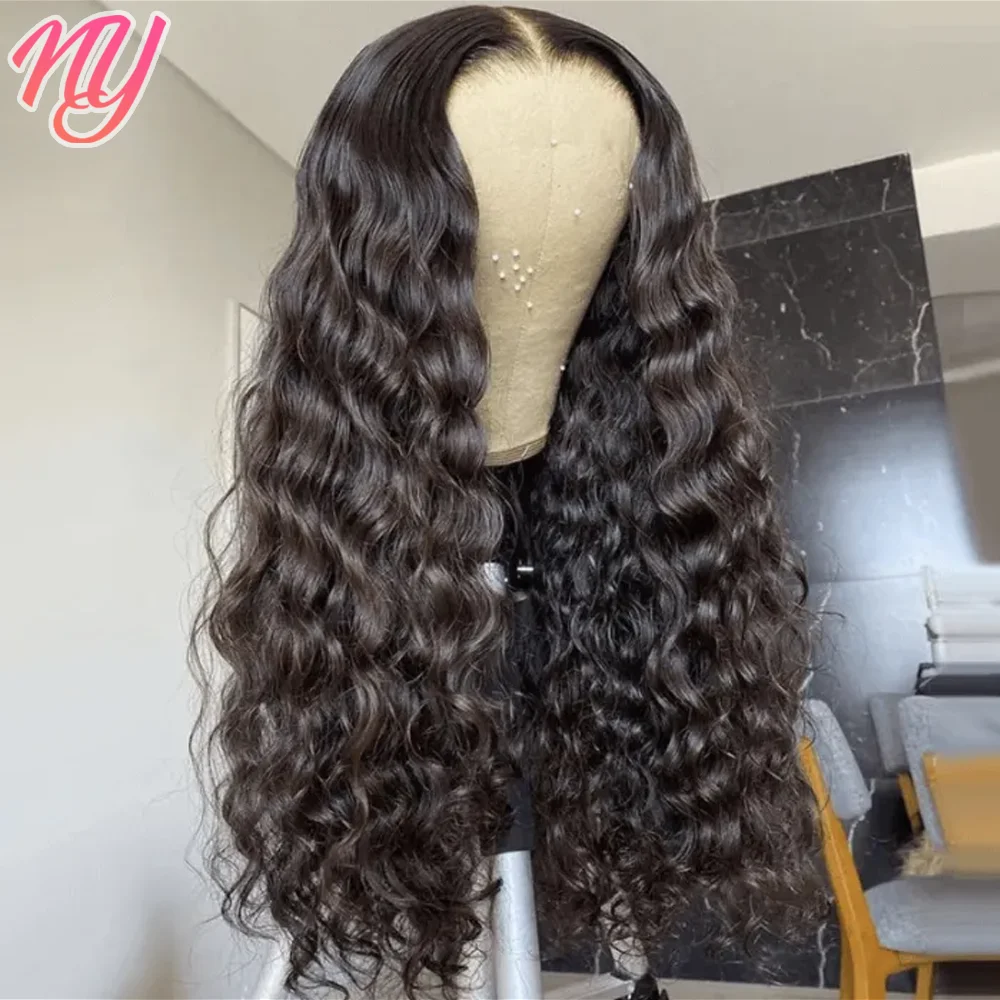 

180 Density Loose Deep Wave Frontal Wig 13x4 HD Lace Front Human Hair Wigs For Women Pre Plucked HD Transparent Lace Closure Wig